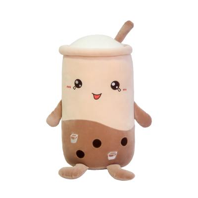 China Cute Gift Children Toys Bubble Boba Milk Tea Cup Plush Pillow Toy Cartoon Snack Pillows for sale