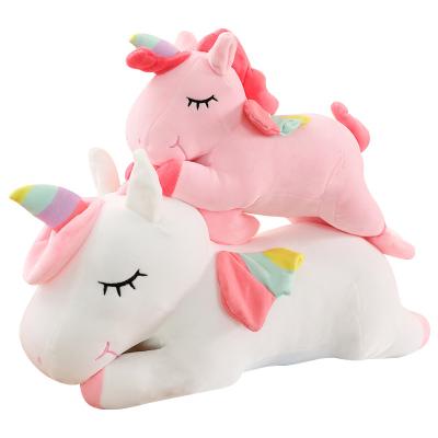 China Cute Gift Kawaii Pink And Soft White Unicorn Stuffed Animals Unicorn Pillow Plush Toy for sale