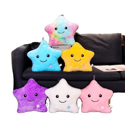 China Christmas Gift Children's Music Light Up Five Acute Star Plush Luminous Children's Toy Night Light Soft Pillow for sale