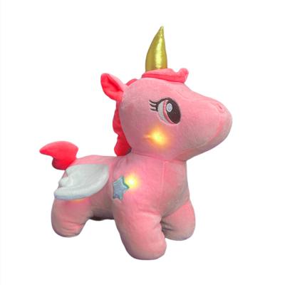 China Lighting and Singing Lights Christmas LED Christmas Singing Toys Unicorn Doll Plush Toys Cute Luminous Songs Children's Gifts for sale