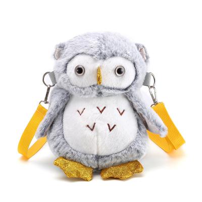 China Cute Fashion Cartoon Stuffed Owl Cross Body Accessories Messenger Coin New Clip Toy Plush Bag Backpacks Soft for sale