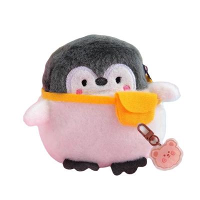 China Cute Fun Cute Penguin Wallet Earphone Bag Plush Coin Pouch Key Pendant Children Kids Clip for sale