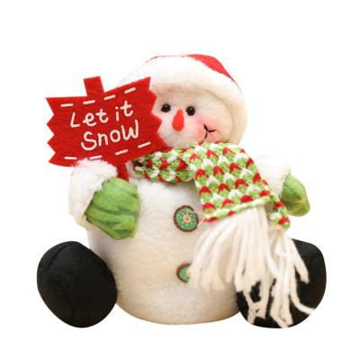 China Christmas Gift Merry Christmas Ornaments Plush Christmas Snowman Toys Doll With Hat for sale