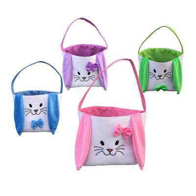 China Cute Canvas Stocked 2023 Wholesales Washable Bunny Easter Decoration Bucket Party and Holiday Supplies for sale