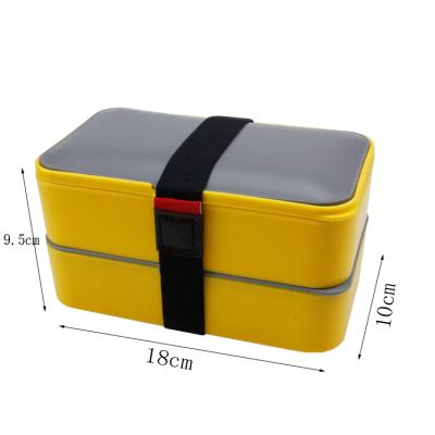 China 2 Layer Bento Box Plastic Leak Proof Opp Bag Rectangle Modern Amazon Food Storage Containers Tiffin Box Microwavable Lunch Stored for sale