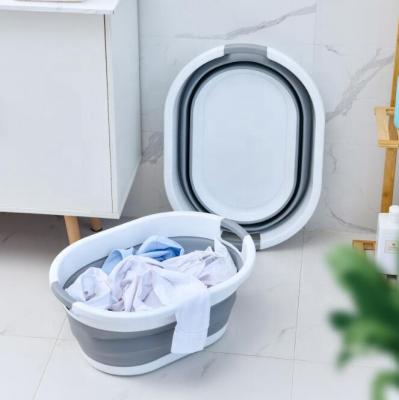 China Strong Plastic Collapsible Collapsible Folding Storage Clothes Bathroom Wash Basket Large Bin Laundry Basket for sale