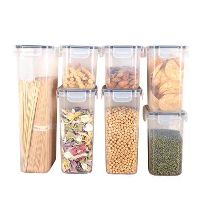 China Hot Sale 14 Pcs Set 0.8L 1.4L 1.6L 2L 2.8L Food Storage Container Microwavable Kitchen Organizes Airtight Plastic Jar for sale