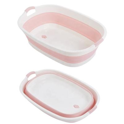 China Save Space 3-in-1 Space Saver Plastic Collapsible Kids Foldable Tubs with Bath Mats Set Bebe for Baby Bathtub for sale