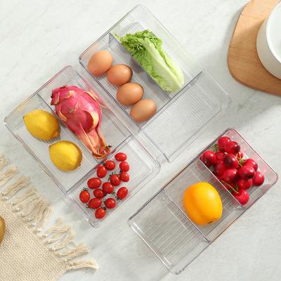 China Viable Eco Dividers are Removable Stackable Clear Baskets Plastic Food Storage Box Bins for sale