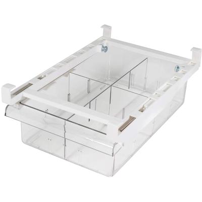 China Freshness Keeping Fridge Drawer Organizer Refrigerator Organizer Bins Pull Out With Handle Clear Fridge Shelf Holder Storage Box Container for sale