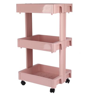 China Multi Sustainable Home 3-Tier Mobile Cosmetics Tool Rack 4 Tier Kitchen Storage Racks And Holders for sale