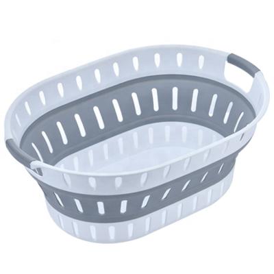 China Wholesale Sustainable Foldable 3L/5L/10L Collapsible Silicone Laundry Basket Plastic Round Carrying Bucket for sale