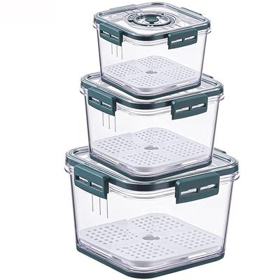 China Sustainable Plastic Stackable Refrigerator Product Saver Storage Containers Food Storage Containers With Vented Lids for sale