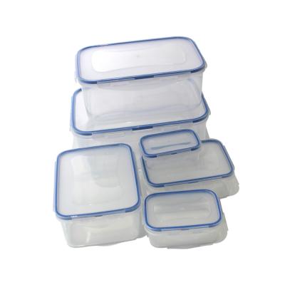 China Wholesale Viable Each Kind of Refrigerator Crisper 6 Pieces Food Container PP Crisper, Sealed Plastic Storage Boxes and Bins Rectangle for sale