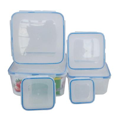 China Freshness Preservation All Kinds of Kitchen Refrigerator Crisper 6 Pieces Square Sealed Container Adopts PP Plastic Crisper for sale