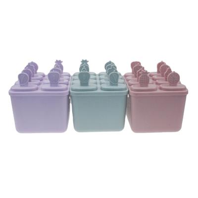 China Viable Wholesale Plastic Ice Mold Fruit Mold Pop 8 Grids Solid Ice Cream Box for sale