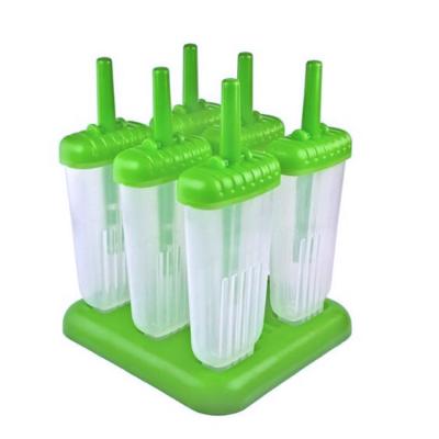 China Sustainable 6 In1 Set Ice Maker Pop Molds Bar Set Accessories Transparent Plastic Ice Cream Mold Tools for sale