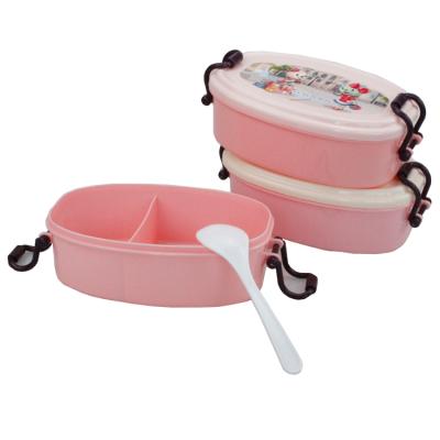 China Wholesale Microwavable Lunch Box Microwavable Amazon Amazon Kids Lunch Box Oval Plastic Food Container for sale