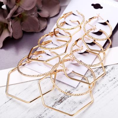 China 2022 new factory price fashion faux stone gold earring hot wholesale women jewelry hoop earrings ladies custom made TRENDY Free Shipping for sale