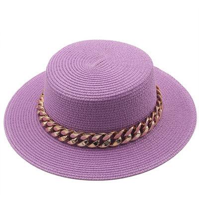 China 2022 summer customs flat surface hat female wide brim Straw Hat outdoor practical vacation for sale