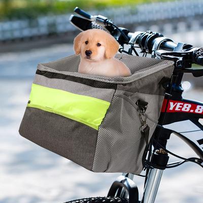 China Custom Logo High Quality Factory Price Portable Bicycle Basket Cage Travel Bike Carrier Breathable Pet Bags For Dogs Cats for sale