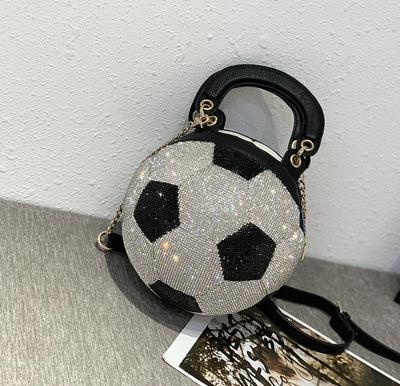 China Luxury Hot Sale Round Ball Tote Crystal Luxury Diamond Football Handbags Fashion High Quality for sale