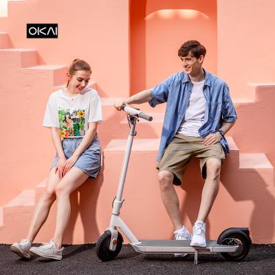 China Safe /Lovely/Eco-friendly/Smart electric scooter OKAI led display two wheel 22 mile folding scooter electrico folding adult electronic scooter for sale