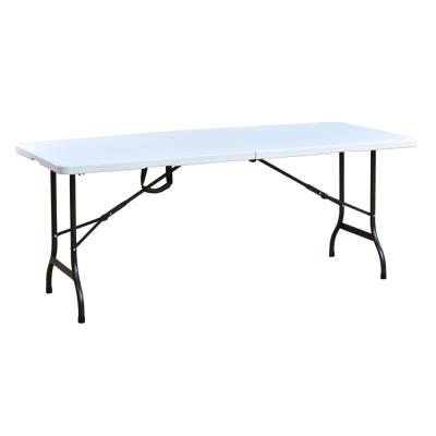 China 2022 Sales 180cm Portable Camping Foldable Folding Dining Folding Table Blowing Hollow Body Automatic Lock Durable Hot Plastic Garden Picnic for sale