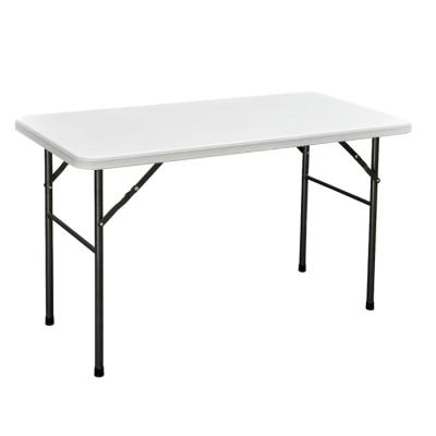 China 120cm White Portable HDPE Plastic Rectangle Easy Carry Folding Outdoor Picnic Table for sale