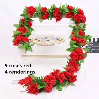 China Latest Design Modern Hot Selling Small Artificial Rattan Rose Hanging Plant for sale