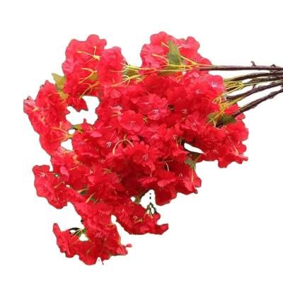 China Modern Colorful Silk Flowers Cherry Blossom Branches For Garden Artificial Good Quality for sale