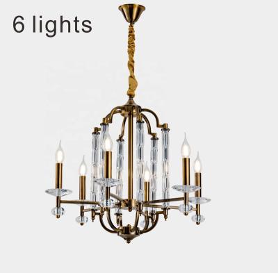 China Modern 6-Lights Glass Rod Chandelier, Rustic Metal Pendant Lights Hanging Ceiling Lamp Fixtures For Farmhouse Living Room Hotel for sale