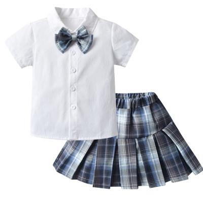 China ENGLAND STYLE Economical Custom Design Kids Fashion Toddler Girl Skirt Sets Clothes 2pcs Baby for sale