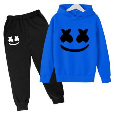 China Cotton Hoodie Trotter Pants Casual 2pcs Boys Sports Two Piece Suit for sale