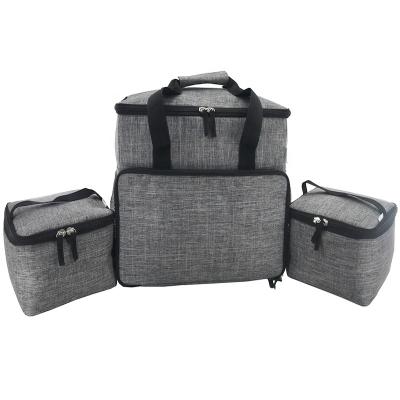 China Sustainable Outdoor Picnic Insulated 3pcs Cooler Bag Set Including Lunch Container Holder Pet Luggage Moving Set for sale