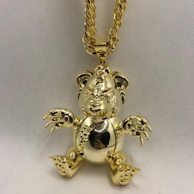 China New Hiphop Design Fashion Jewelry Cartoon Iced Out Gold Cute Bear Small Pendant For Teenagers for sale