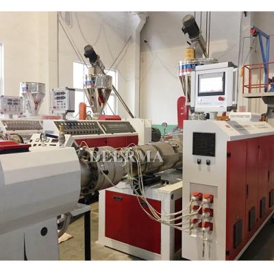 China PVC Pipe Making Machine With PVC Powder Raw Materials Counter-rotating conical Twin-screw for sale