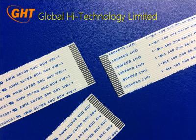 China White Tin Plating Pitch 1 mm Ribbon Cable , 24 Pin Flat Ribbon Cable PET Material for sale