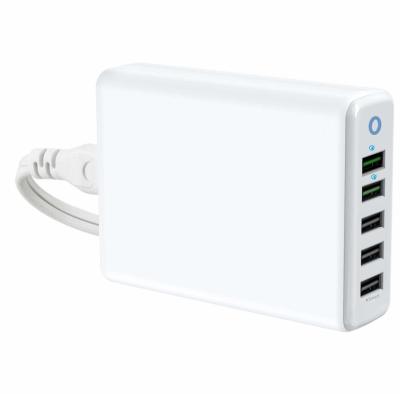 China Best selling high speed 60W 5 ports usb wall charger, 18w QC3.0/pd wall charger for smart phones for sale