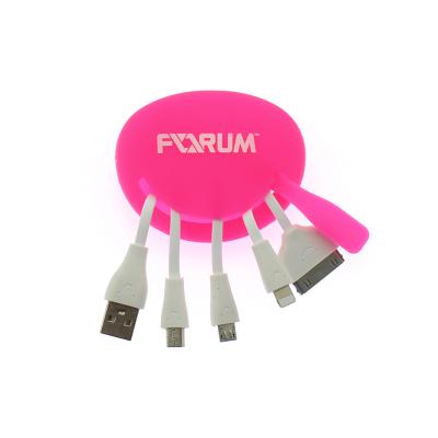 China Mobile Phone Types USB Adapter Mini Purse Design For Promotional Multiple Gift 4 in 1 Charging and Data Cable for sale