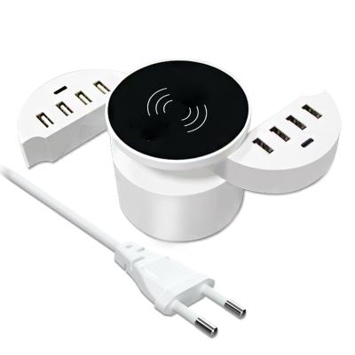 China High Quality 40W Mobile Phone Tablet MP3 GPS 2 in 1 USB Charger Port with 10W Fast Wireless Charger and PD for sale