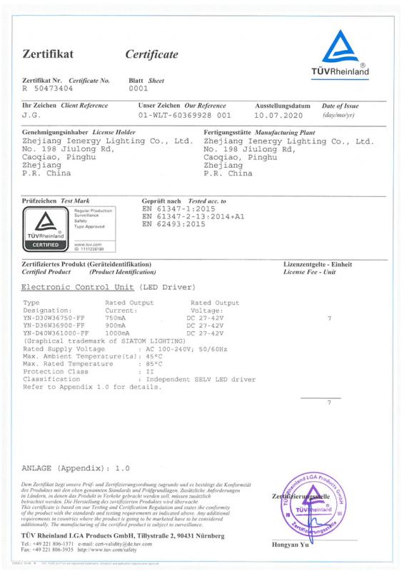 TUV mark - Zhejiang Ienergy Lighting Co., Ltd.