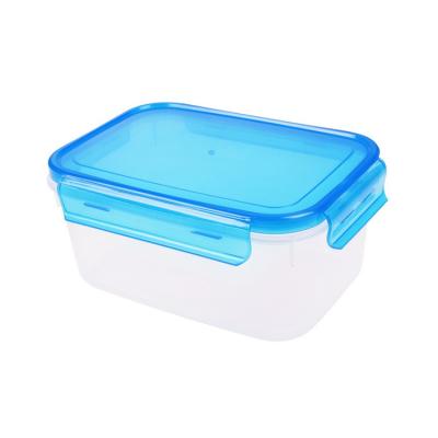 China Kitchen Rectangle Heatable Wholesale Price Durable Plastic Food Flour Snack Storage Container With Lid for sale