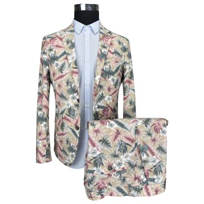 China High Quality Men's Cloth Anti-Wrinkle Printed Wedding Men's Suits Printed Suit for sale