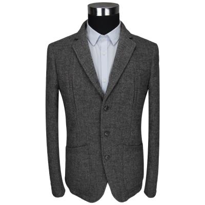 China 2021 new design casual men's blazer suit Anti-wrinkle slim color fabric gery jacket high quality for sale