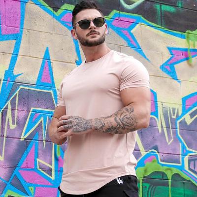 China Wholesale Reflective Slim Fit Short Sleeve Crop Vintage Cotton Spandex Anti-wrinkle Men's Top T-shirt For Male for sale