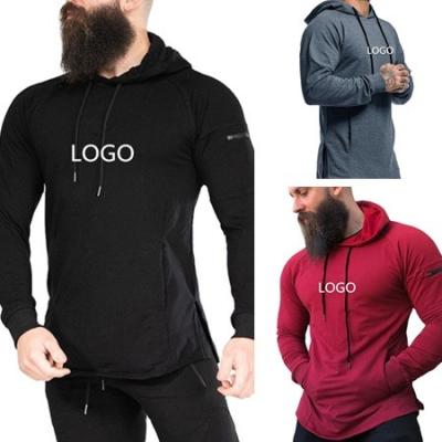 China Custom Logo Male Hooded Spring Autumn Anti-Wrinkle Gym Sports Casual Two Tone Mens Fitness Hoodies for sale