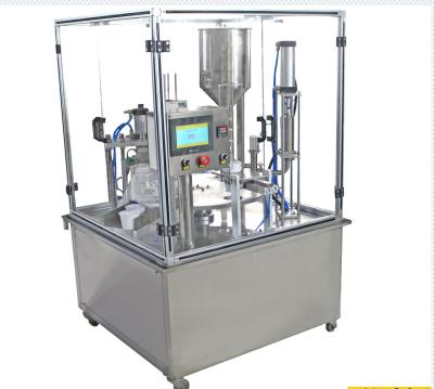 China Stainless Steel Direct Yogurt Disc One Food Factory Liquid Full Automatic Filling And Sealing Machine With Cover Device for sale