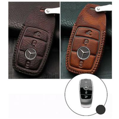 China Eco-friendly Leather Car Key Protected Wallets For 2016 2017 2018 2019 Mercedes-Benz Car Key Holders With Key Chain for sale