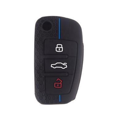 China Eco-friendly Silicone Car Key Cover For Audi a1 a3 a4 a5 a6 a7 a8 r8 TT s5 s6 s7 s8 Sq5 q5 q7 Rs5 Fold Flip Remote Keychain Case Fob for sale